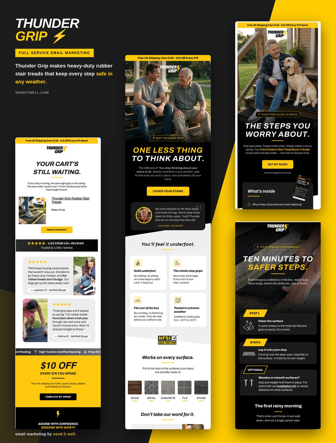 Thunder Grip email designs